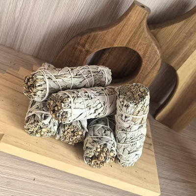 Bastones de incienso SOUL STICKS de salvia blanca, 4 pulgadas (paquete de 6), para relajación, purificación del hogar y rituales de meditación | Manojo de hierba de cola de rata blanca, de origen sostenible en California