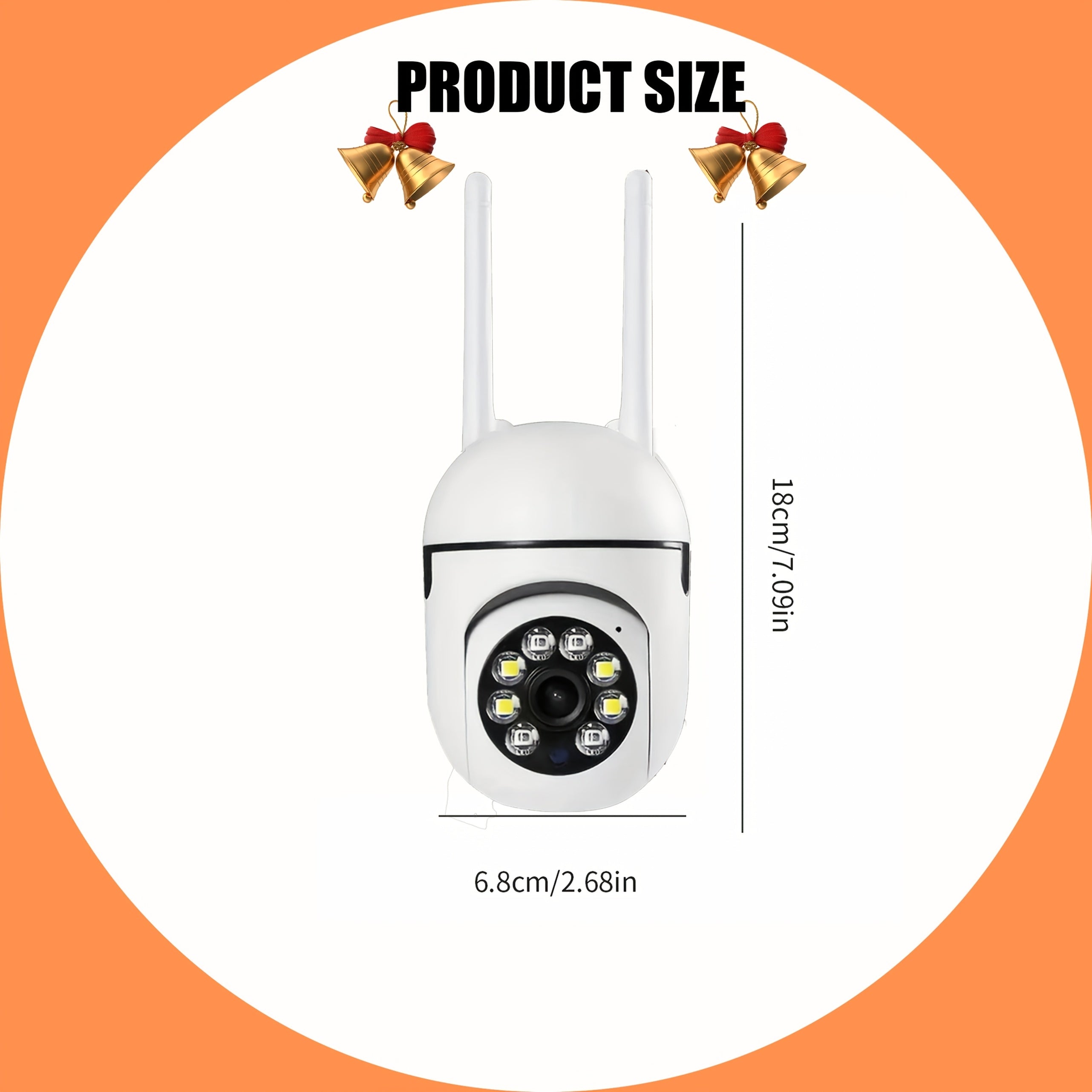 Cámara de seguridad WiFi 1080P con rotación de 355 grados, visión nocturna remota, uso en interiores/exteriores, control por aplicación móvil, inalámbrica, almacenamiento en tarjeta TF/nube (costo adicional), cámara inteligente para seguridad del hogar,