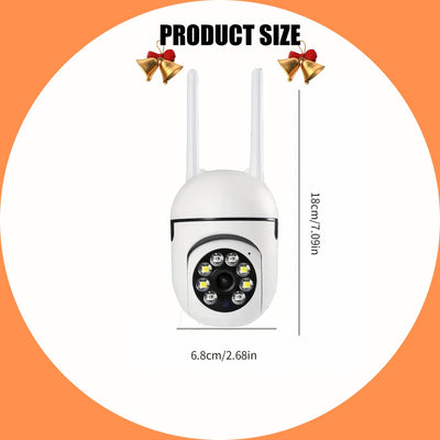Cámara de seguridad WiFi 1080P con rotación de 355 grados, visión nocturna remota, uso en interiores/exteriores, control por aplicación móvil, inalámbrica, almacenamiento en tarjeta TF/nube (costo adicional), cámara inteligente para seguridad del hogar,