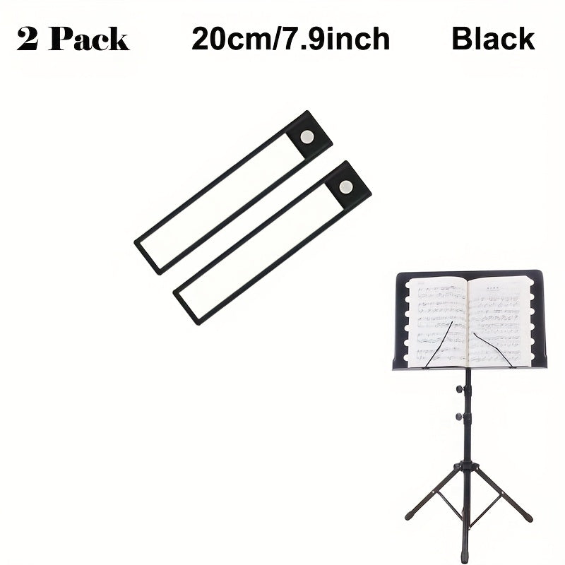 2 Pack Aiwellkay Iluminación de Escenario, Luz LED Delgada Tricolor con Sensor de Movimiento Inteligente, Soporte Magnético Recargable para Instrumentos