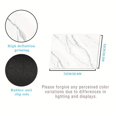 1 pieza, alfombrilla de encimera de textura de mármol blanco, 71.88x52.07 cm, suave, absorbente, a prueba de aceite, resistente al calor, antideslizante y fácil de limpiar. Ideal para encimera, lavavajillas, lavadora, secadora, cocina de inducción y plan