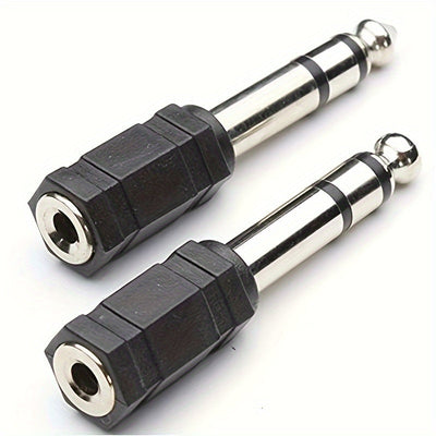 Conector Adaptador de Audio para Auriculares 2 piezas de Hembra 3.5mm a Macho 6.35mm para Piano Digital, Teclado, Micrófono Estéreo y Cable AUX