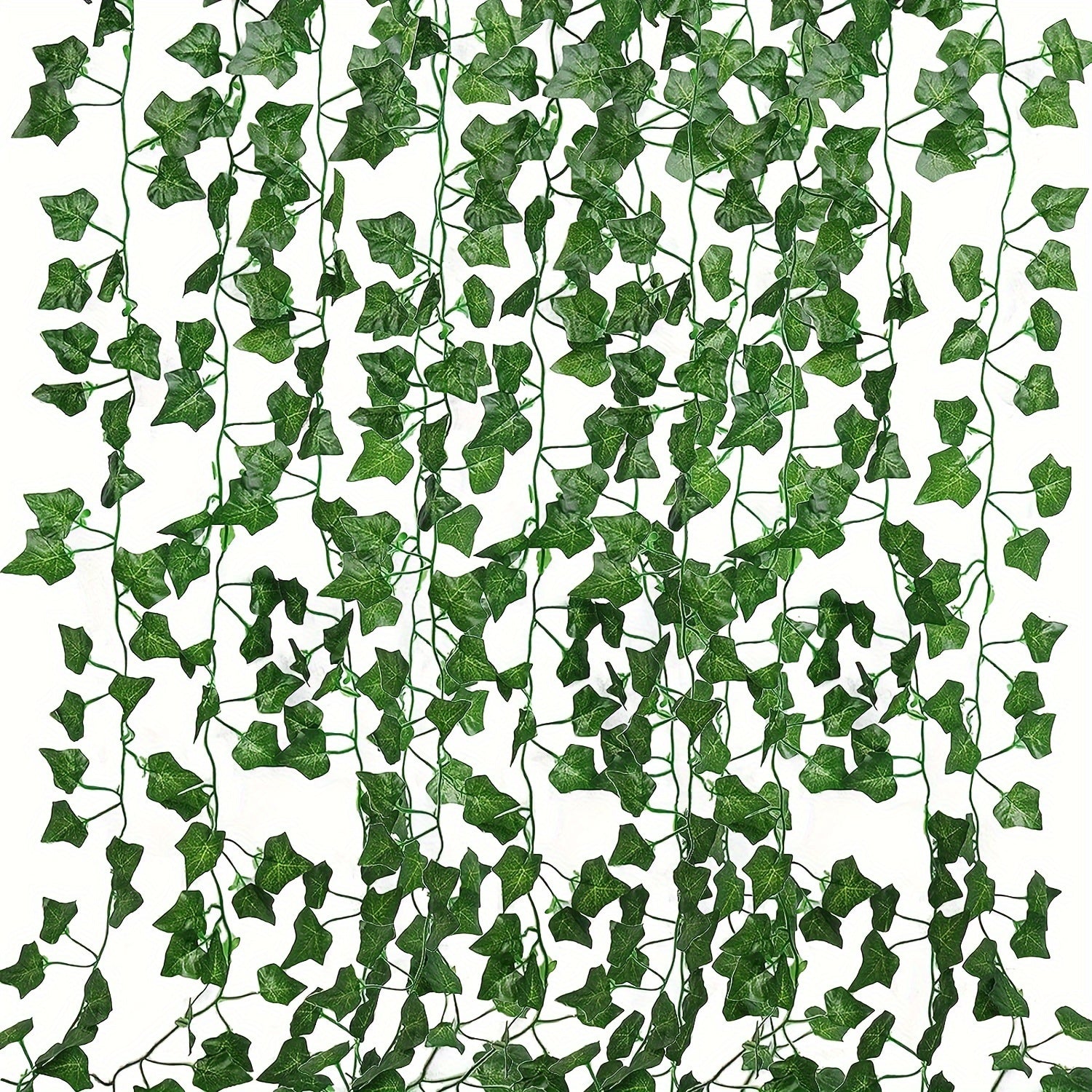 12pcs Enredaderas Artificiales de Hiedra, Guirnalda de Hojas Colgantes de Plantas de Hiedra para Decoración de Pared de Habitación, Jardín, Oficina, Boda, Guirnalda de Hojas de Hiedra Verde para Colgar en la Pared, Decoración de Jardín para el Hogar, Fal