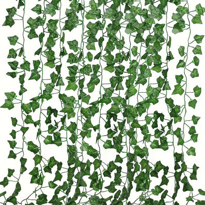 12pcs Enredaderas Artificiales de Hiedra, Guirnalda de Hojas Colgantes de Plantas de Hiedra para Decoración de Pared de Habitación, Jardín, Oficina, Boda, Guirnalda de Hojas de Hiedra Verde para Colgar en la Pared, Decoración de Jardín para el Hogar, Fal