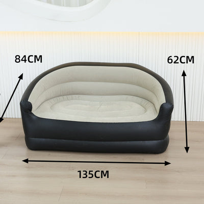 Sofá inflable doble con bomba de pie, nuevo sofá inflable de felpa para todas las estaciones, diseño portátil para una relajación fácil.