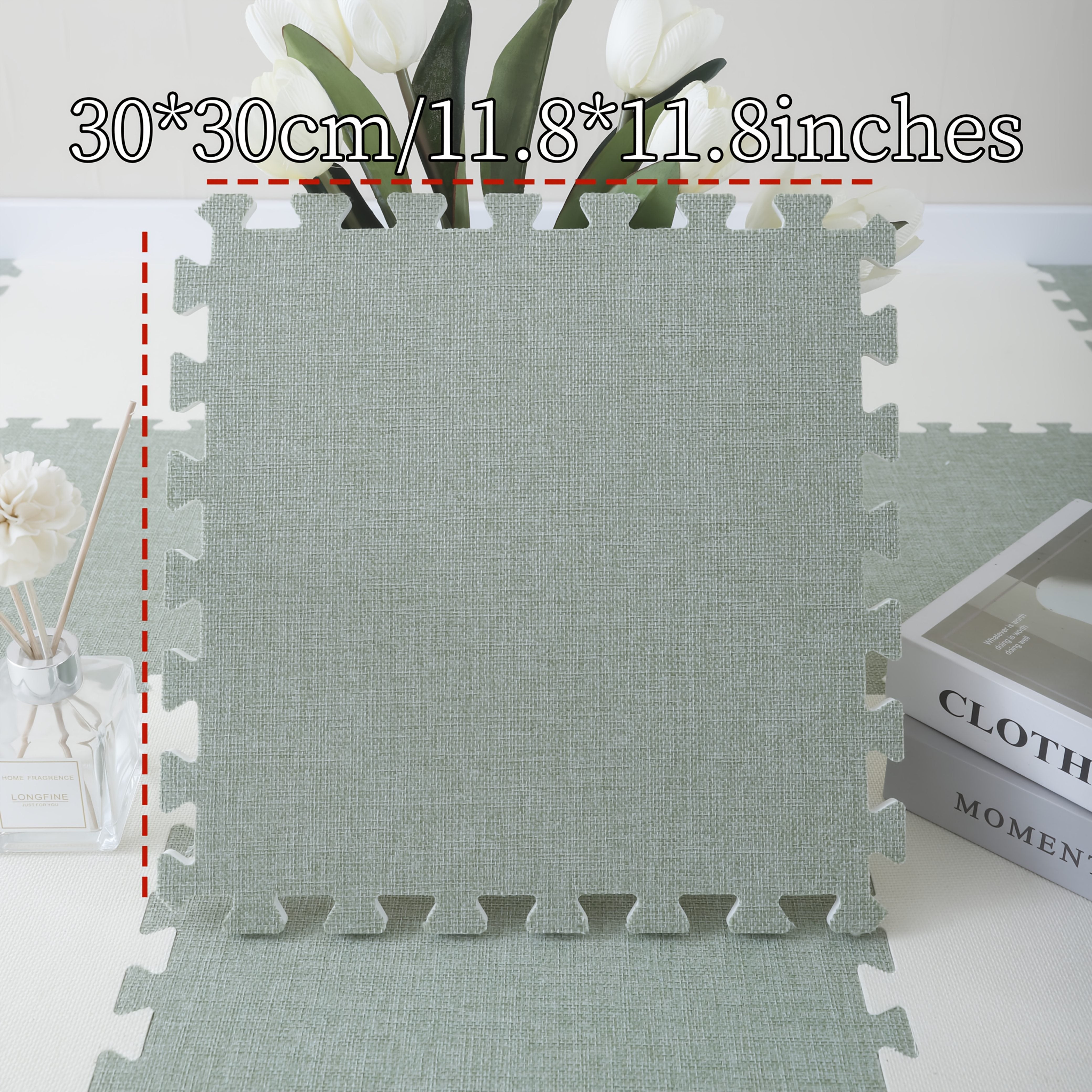 20 piezas de alfombras de espuma creativas, cuadrados de felpa con bordes para habitación, cama, dormitorio, sala, sofá, protección de piso en oficina, decoración, práctica de yoga, DIY, lavables, antideslizantes