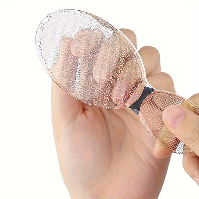 Limpiador de Uñas y Vidrio Nano Doble Cara - Amoladora Manual para Pies y Manos, Sin Necesidad de Energía, Portátil en Color Beige Claro Suave, Herramienta de Pedicura/Manicura de Calidad Profesional, Diseño Higiénico e Irrompible - Regalo Ideal de Navid