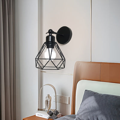 1 lámpara de pared ajustable con base para foco E27 - Estilo industrial moderno, montaje semiempotrado en hierro para sala, cocina, dormitorio, pasillo y escaleras (foco no incluido), iluminación de cocina, iluminación contemporánea, iluminación duradera