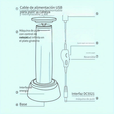 Removedor eléctrico de callos con velocidad ajustable, 3 almohadillas de lijado y 3 cabezales para uñas – Herramienta multiusos para pedicura, exfoliación y eliminación de piel muerta, acabado metálico para hombres y mujeres
