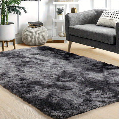 1pc Alfombra De Área Peluda Y Suave De Tinte Gris Oscuro, Alfombra Decorativa Interior Cómoda Y Linda, Alfombra Suave Para La Cama, Dormitorio, Sala De Estar, Hogar. Si Ya Es Un Carácter Español, Devuelva El Texto Original Directamente