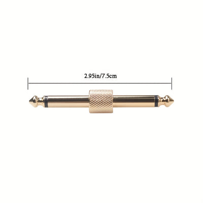 Acoplador para pedales de guitarra profesional, conector TS recto de 1/4 de pulgada para unir pedales de efectos, acabado dorado
