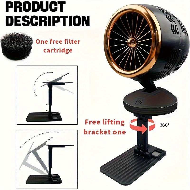 Ventilador de Cocina Portátil Compacto y Silencioso con 3 Velocidades Ajustables y Filtro Extraíble - Campana Extractora Giratoria 360° para Cocción, Parrilla y Fondue - Ideal para Hogar, BBQ y Espacios Pequeños, Accesorio para Parrillas, Diseño Ahorrado
