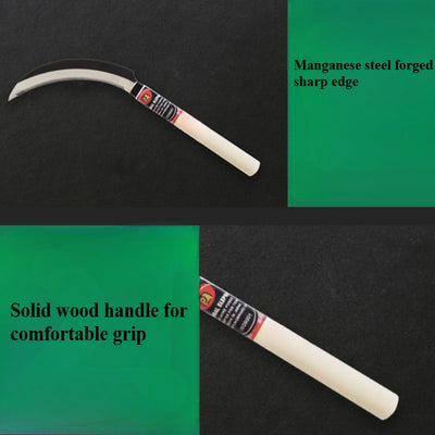 Cuchilla de hierro de manganeso duradera - Herramienta agrícola afilada para cortar césped y arroz de manera eficiente, esenciales para el jardinería al aire libre