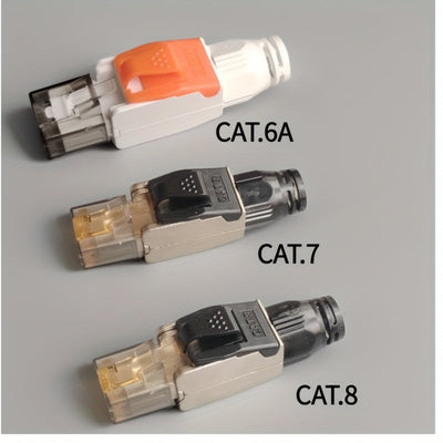 RJ45, CAT.6A, CAT.7, CAT.8 Cable Ultra Seis Clase Siete Clase Ocho Clase Crystal Head Meters Transmisión Escudo Libre de Presión Crystal Head Cable Eléctrico Adaptador de Red