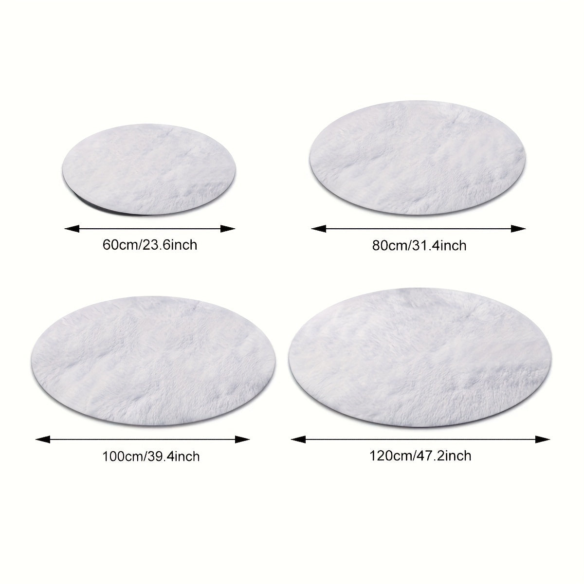 Un pieza de alfombra de peluche redonda blanca ultra suave, acogedora y esponjosa para dormitorio, alfombra esponjosa antideslizante para junto a la cama, ideal para decoración del hogar en sala de estar, dormitorio, residencia o centro de cuidado infant