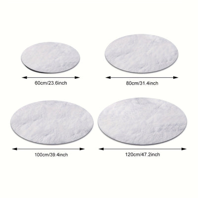 Un pieza de alfombra de peluche redonda blanca ultra suave, acogedora y esponjosa para dormitorio, alfombra esponjosa antideslizante para junto a la cama, ideal para decoración del hogar en sala de estar, dormitorio, residencia o centro de cuidado infant