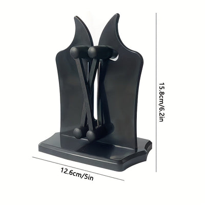 Afilarcuchillos Profesional de 1 Pieza con Ajuste Automático y 3 Acciones en Carburo de Tungsteno - Afilado Sin Esfuerzo para Cuchillos y Tijeras, Base Duradera de ABS, Diseño Negro para Uso en Cocina, Accesorios Gastronómicos | Herramienta de Cocina Mod
