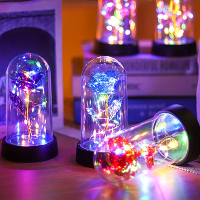 1pc Moderna Luz de Flor de Rosa LED con Cubierta de Plástico, Funciona con Baterías, Decoración de Mesa para Habitación, Lámpara de Flor de Rosa para Decoración de Interiores, Perfecta para el Día de San Valentín, Día de la Madre y Regalo para Parejas
