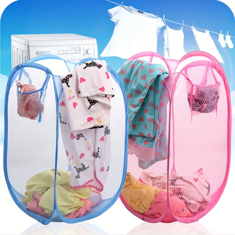 1 Cesto De Ropa Sucia Emergente, 27.56 * 15.75in, Cesto De Ropa Sucia Transpirable De Malla Extra Grande, Cesto De Almacenamiento De Ropa Sucia Plegable Con Asas Resistentes, Cesto De Almacenamiento De Juguetes