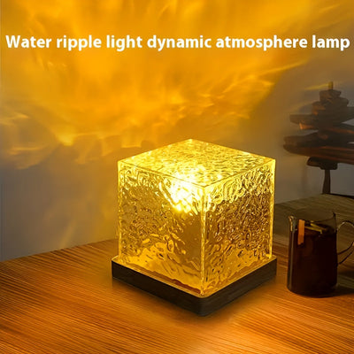 Luces ambientales de ondas acuáticas Aurora Boreal cuadradas/redondas, alimentación USB, monocromático | Dormitorio | sala de estar | oficina, luz nocturna, decoración | Luz proyectora, regalo ideal para fiestas | Cumpleaños | San Valentín | Navidad, mej