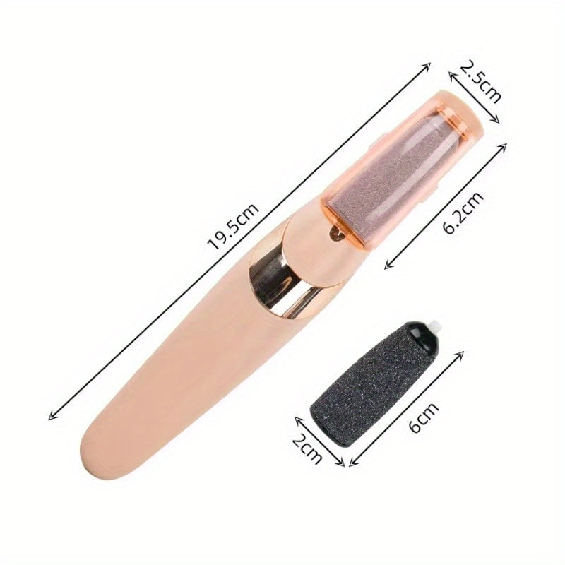 Eliminador Eléctrico de Pies, Herramienta Profesional Recargable y Portátil para Pedicura, Kit de Lima Electrónica para Pies Suaves y Lisos - Regalo Ideal para Pies Duros, Agrietados y Secos en Color Beige Claro