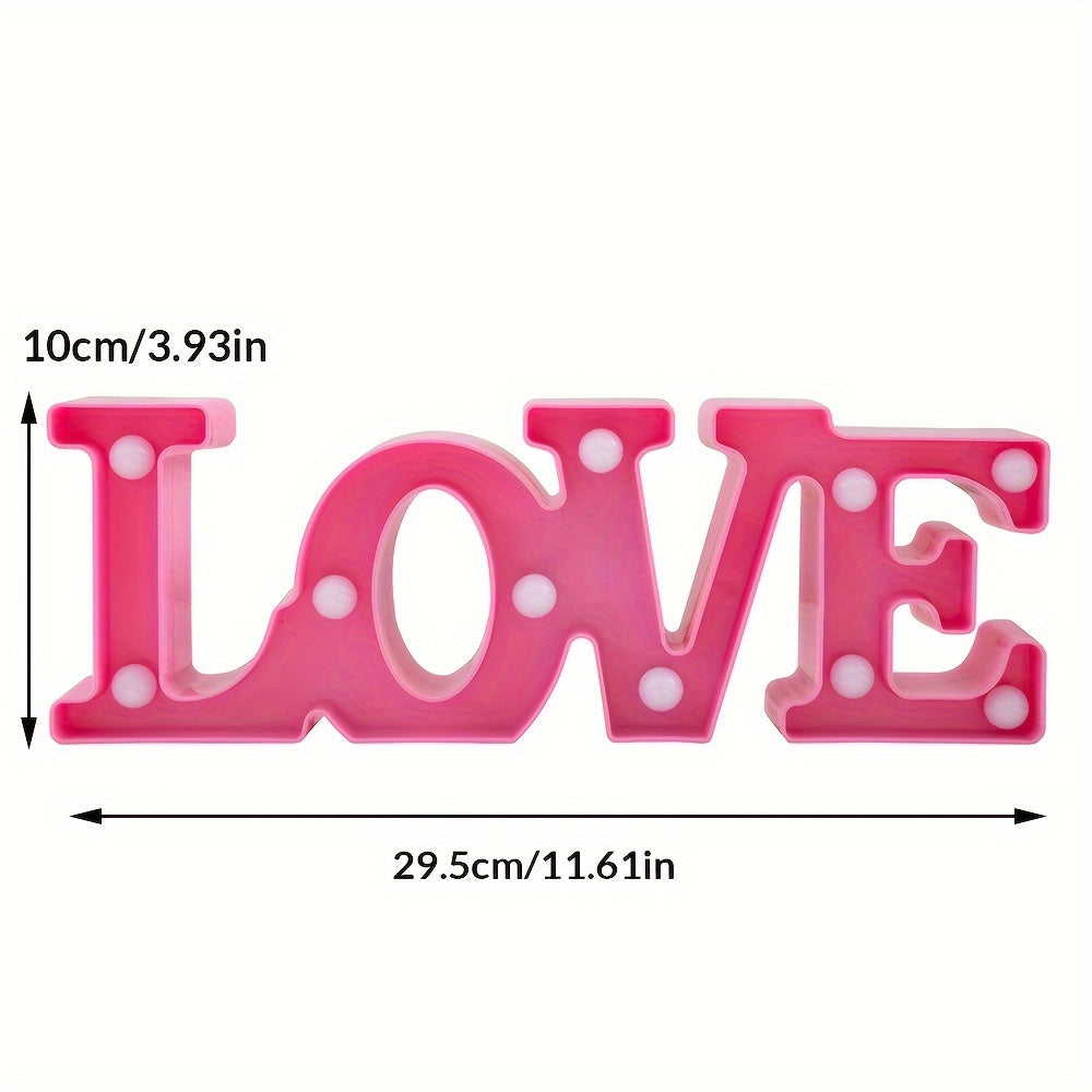 1pc Luz Nocturna con Forma de Amor y Letras, Luz Decorativa de Escritura para Escritorio, Luz Decorativa para Decoración de Bodas, Accesorios para Propuestas, Luz Decorativa de Pared, Adecuada como Regalo para San Valentín, Acción de Gracias, Seres Queri