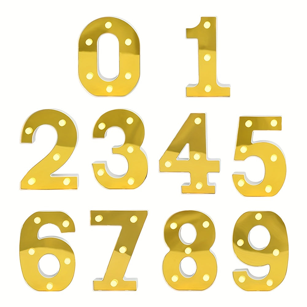 1 pieza de luces LED con letras del alfabeto dorado A-Z, lámpara de noche brillante con números DIY, decoración del hogar, suministros festivos para decoración de bodas y cumpleaños, escultura de pared, arte de pared minimalista