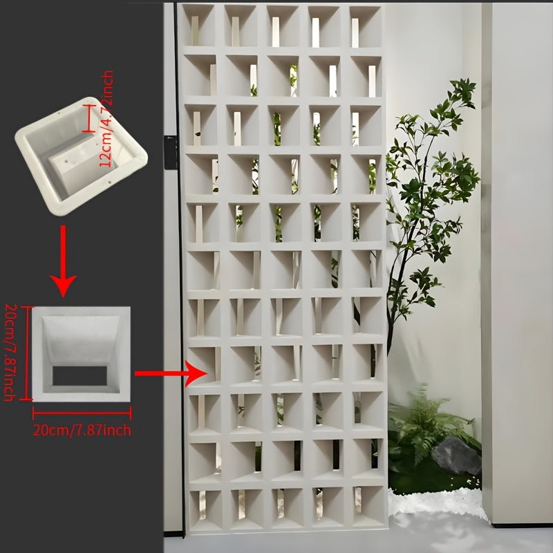 Molde resistente de 12 cm de grosor para cemento, compatible con formas de ladrillo hueco arquitectónico y flores con diseño de agujeros inclinados, molde reutilizable para construcción, ideal para proyectos DIY en el hogar, jardín, patio o decoración de