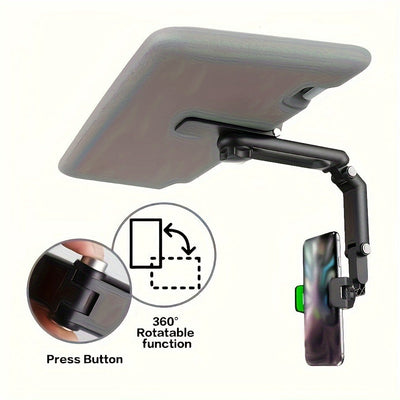 Montura para teléfono inteligente con parasol giratorio de 360° para automóvil, material ABS, compatible con el tablero, soporte para teléfono automático a prueba de agua con función de rotación