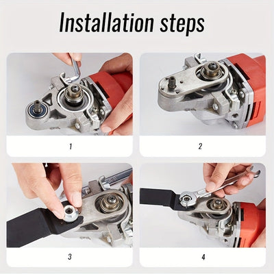Cabeza convertidora metálica para amoladora angular a cortadora oscilante de alta frecuencia - Sin necesidad de batería, construcción duradera, ideal para tareas de corte de precisión, accesorios para herramientas eléctricas | Acabado metálico elegante |