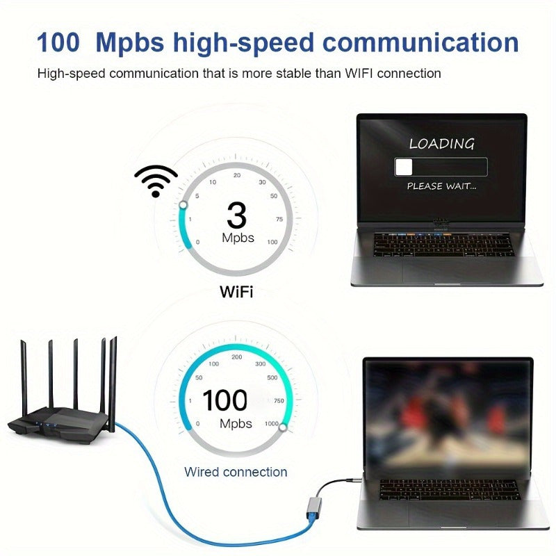 Adaptador de red Ethernet Gigabit RJ45 con alimentación USB, puertos Type-C y VGA - Tarjeta de red Plug & Play para discos duros externos, monitores, impresoras - Conexión de alta velocidad por cable, conexión de monitor, acabado metálico elegante, const