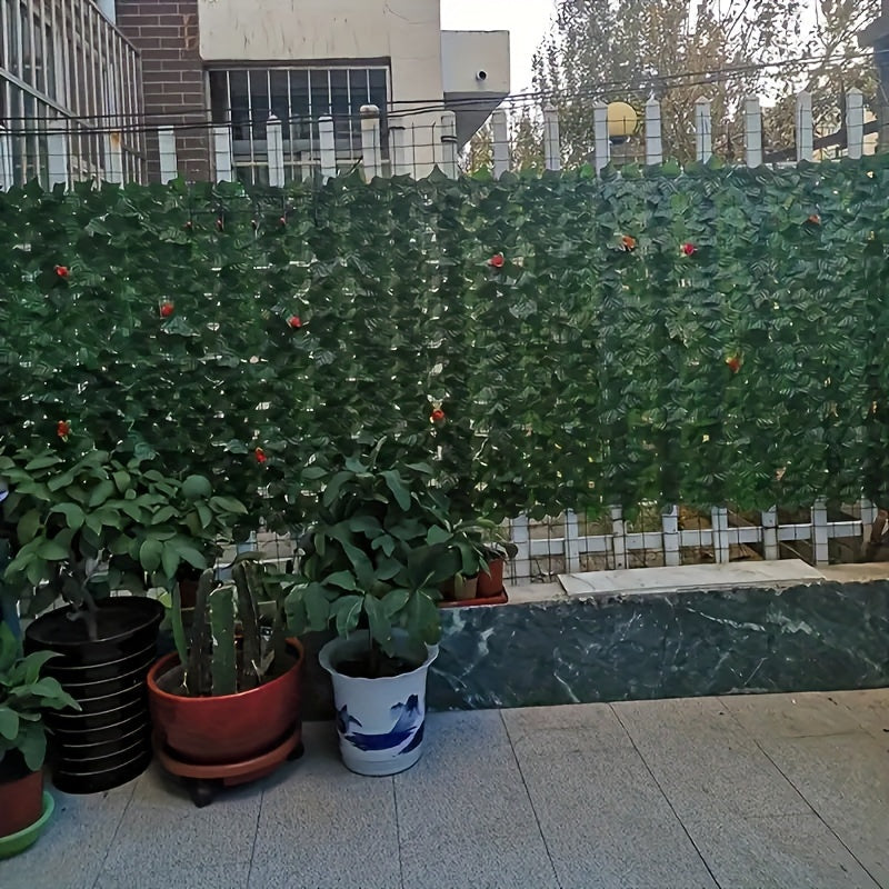 1 Rollo de Hiedra Artificial de Privacidad para Cercas - Panel de Pared de Follaje Falso, Planta de Vid Plástica para Jardín Exterior, Decoración para el Hogar y la Habitación, Espacios Estéticos de Navidad, Decoración de Primavera