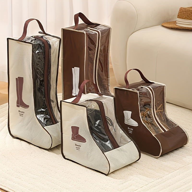Bolsa de Almacenamiento Multifuncional para Botas con Asa: Transparente, Antipolvo y Protector de Zapatos Adecuado para Botas Altas y Cortas - Diseño Ligero, Organizadores Colgantes