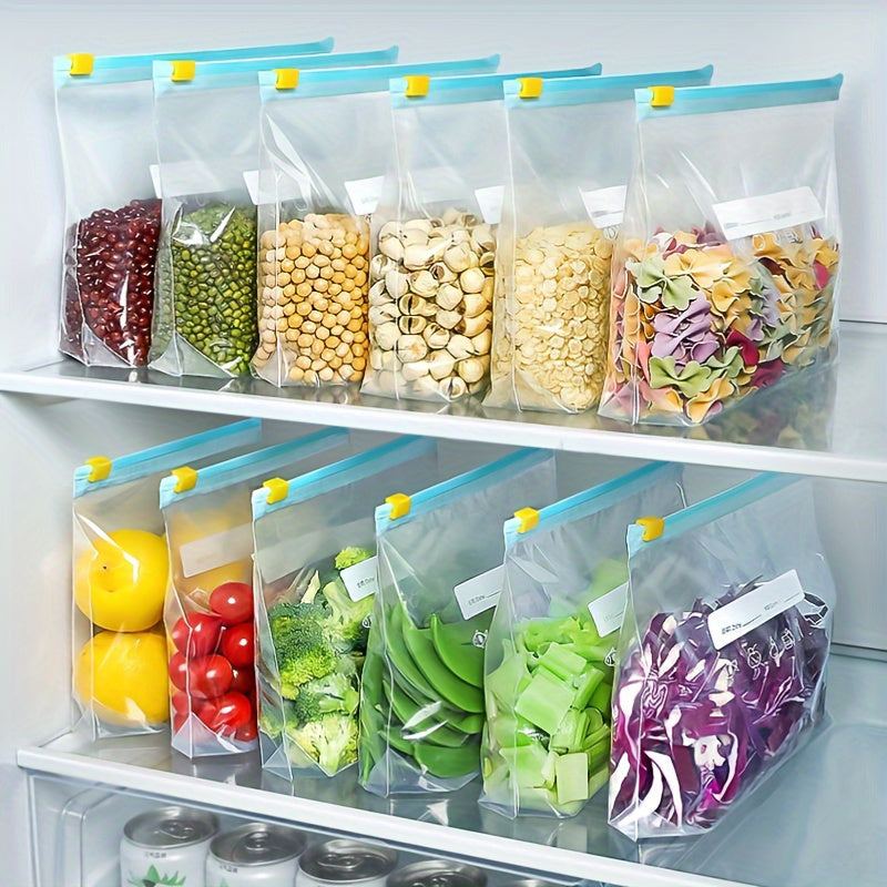 15/20 piezas de Bolsas Herméticas para Almacenamiento de Alimentos - Mantenimiento de la Frescura, con Cierre de Cremallera y Selladas para Frutas, Granos, Verduras y Carne - Organizadores de Cocina Perfectos y Soluciones de Almacenamiento para Cocineros