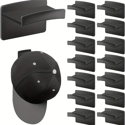 Ganchos de sombrero de plástico de estilo casual, ganchos adhesivos sin taladro para montaje en pared, soportes multifuncionales de fácil instalación para gorras de béisbol, organizador de ahorro de espacio para sombreros, ganchos de utilidad