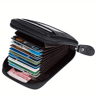 1 billetera de hombre con cremallera y compartimento para monedas - Cartera ligera para negocios y uso diario, regalo ideal para el Día del Padre, accesorio práctico