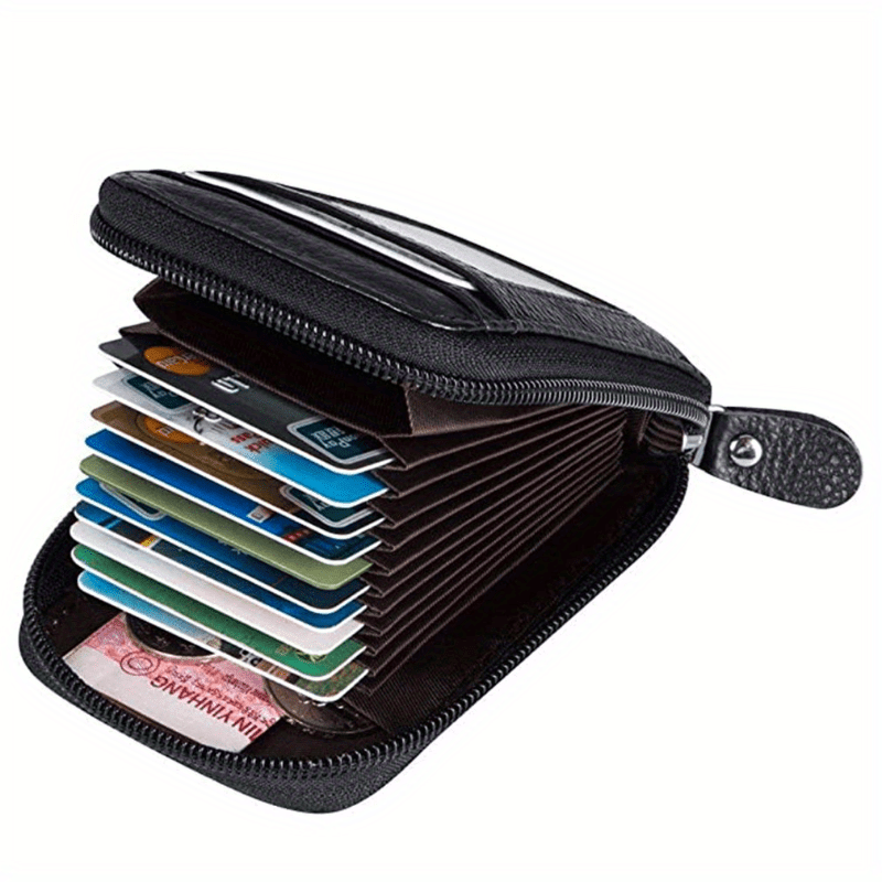 1 billetera de hombre con cremallera y compartimento para monedas - Cartera ligera para negocios y uso diario, regalo ideal para el Día del Padre, accesorio práctico
