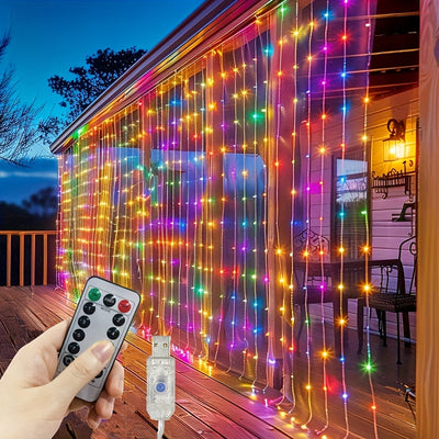 100/200/300/600 LED Luces de cuerda contemporáneas alimentadas por USB, Cortina de luces multicolor/blanco para interior/exterior, Navidad, boda, fiesta, cumpleaños, decoraciones de vacaciones, Sin plumas, ≤36V