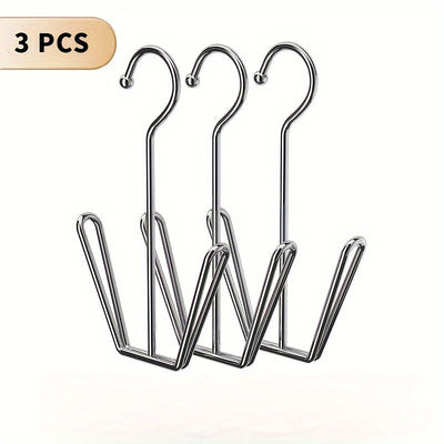 3pcs Perchas para Zapatos de Acero Inoxidable - Ganchos de Almacenamiento y Secado de Metal que Ahorran Espacio para Organización de Armarios, Ideales para el Hogar y el Lavadero, Cajas de Almacenamiento de Zapatos, Accesorios para el Hogar, Estantes de