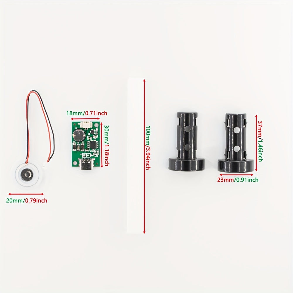 Módulo de atomización USB 5V 300mA 1.5-2W, boquilla simple Tipo-C, placa de circuito para humidificador DIY, material plástico, voltaje de operación ≤36V, accesorio electrónico sin interruptor