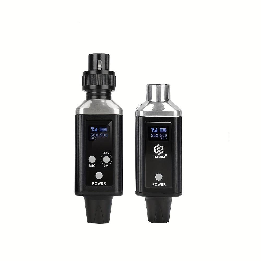 Sistema de micrófono inalámbrico profesional UHF con recarga USB, ganancia de audio incorporada, sonido HD sin pérdida, cambio de una sola tecla, 48V/0V, conector XLR, diseño compacto para micrófonos de condensador y bobina móvil, micrófono para grabació