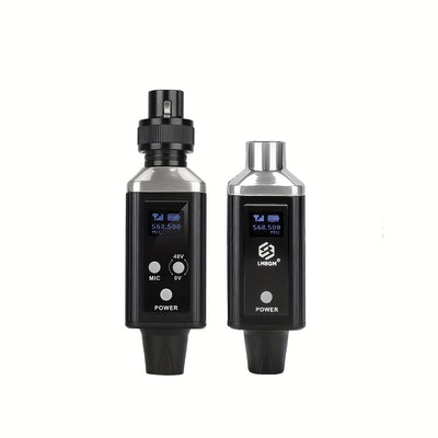 Sistema de micrófono inalámbrico profesional UHF con recarga USB, ganancia de audio incorporada, sonido HD sin pérdida, cambio de una sola tecla, 48V/0V, conector XLR, diseño compacto para micrófonos de condensador y bobina móvil, micrófono para grabació