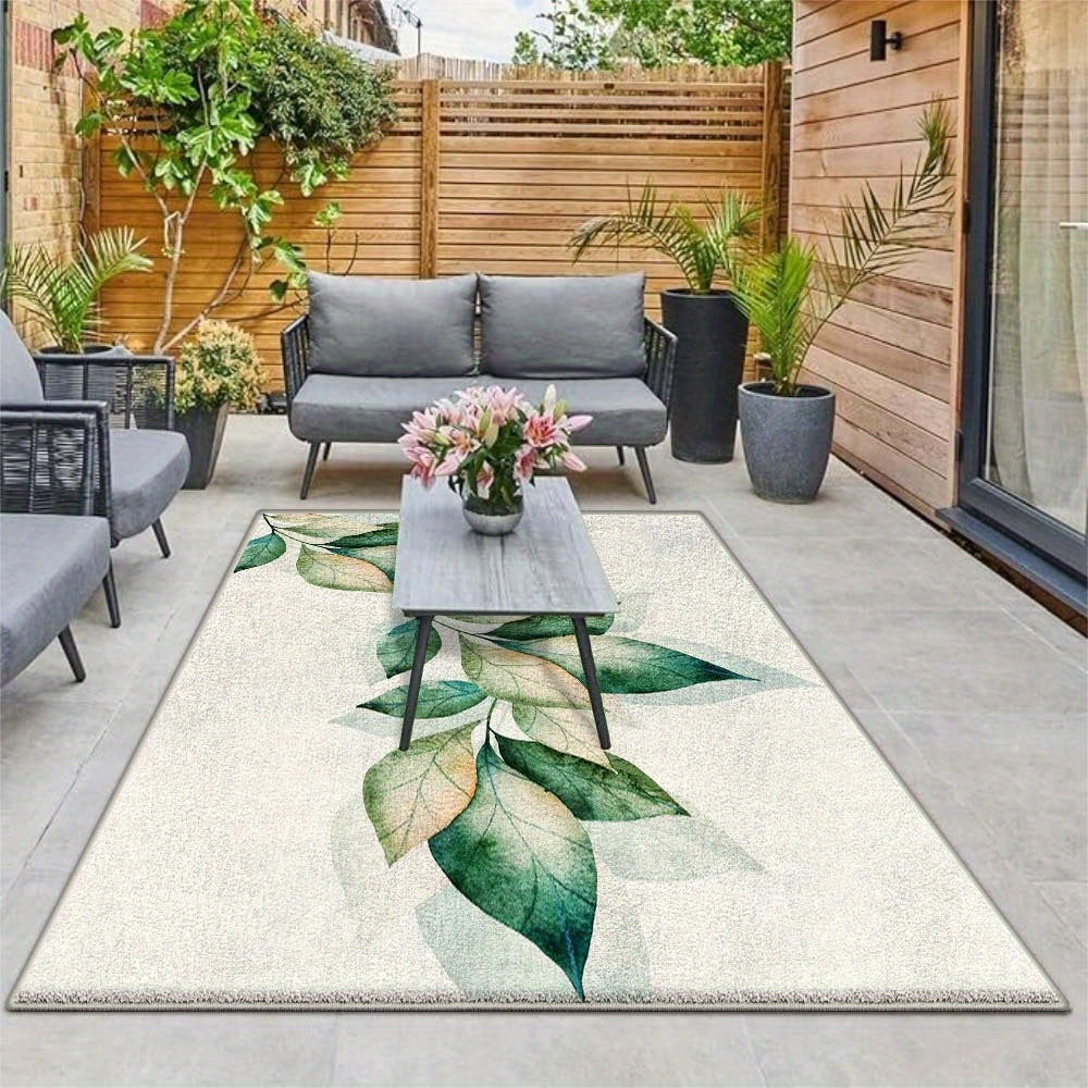 Alfombra de Terciopelo/851g/m² Estampada Moderna Minimalista para Exteriores, Suave y Duradera Antideslizante, Color Crema Francés - Alta Calidad de Lujo Lavable a Máquina, Decoración Elegante con Patrón Floral Gris para Camping y Cocina