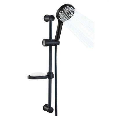 Riel de Ducha Ajustable de Acero Inoxidable con Soporte para Cabezal de Ducha Manual - Barra Deslizante de Baño de 600mm, Diseño Montado en la Pared para Configuraciones Flexibles de Altura, Acabado Metálico , Organización del Duche | Ducha Montada en la