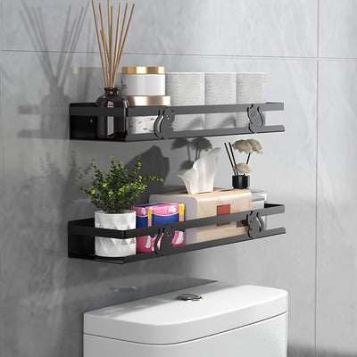 Estante de baño de hierro fundido, estante de almacenamiento de pared para inodoro, instalación fácil sin taladrar, organizador que ahorra espacio para pañuelos, champú, gel de ducha, accesorios de baño.