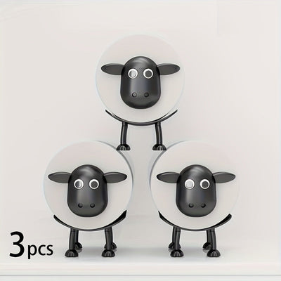 Soporte para papel higiénico con diseño de oveja 3D, 1 pieza o 3 piezas, decoración autosostenible, ideal para decorar salas, habitaciones, hoteles, baños y otros espacios