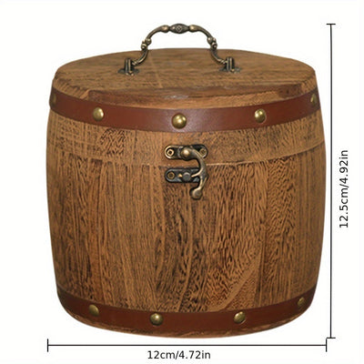 Caja de Almacenamiento de Té de Madera Vintage - Apto para Alimentos, Perfecta para Granos de Café y Organización de Cocina