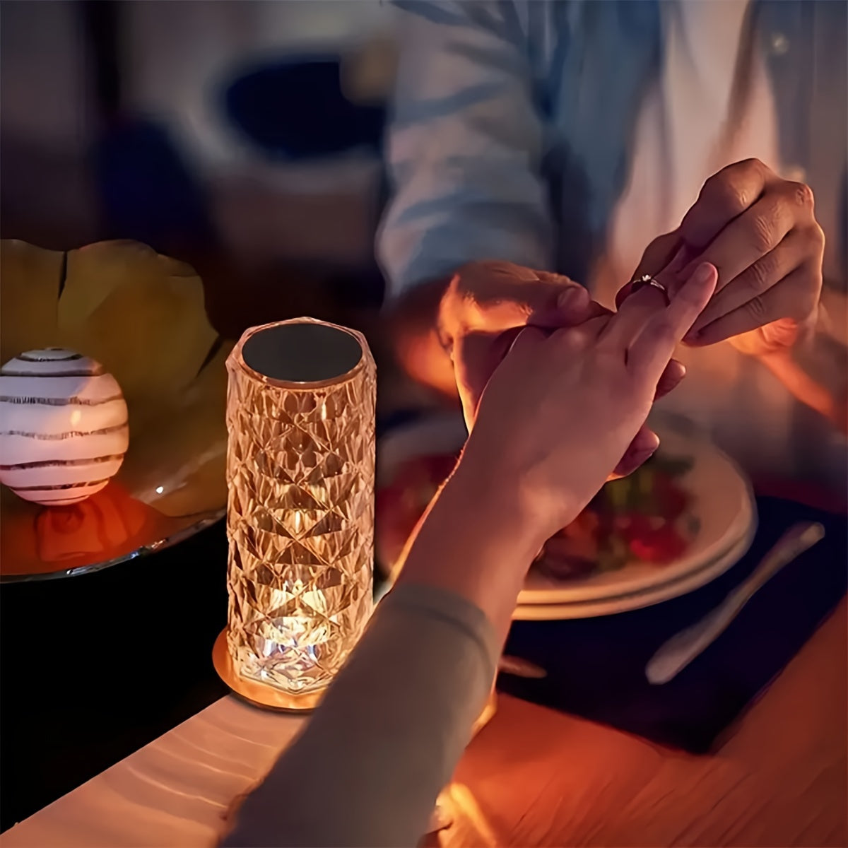 1 lámpara de mesa de cristal de rosa recargable por USB, batería de litio de 500 mAh, 3 colores y 16 colores + control remoto, con cable de carga USB, lámpara de atmósfera para el hogar, lámpara de atmósfera para dormitorio, luz nocturna para habitación,