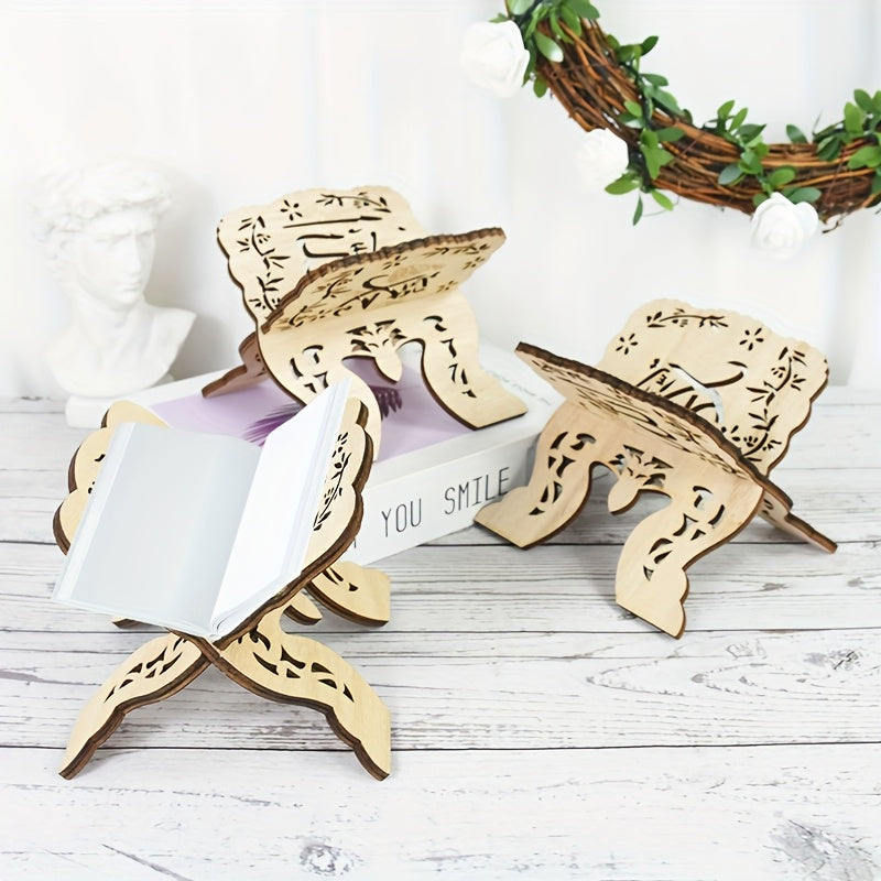 Estantería de Madera Eid Mubarak - Soporte de Libros Islámico para Corán, Biblia, Alcorán - Soporte de Lectura de Escritorio, Decoración para el Hogar en Ramadán Kareem, Biblia Sagrada, Librero, Fiesta Musulmana
