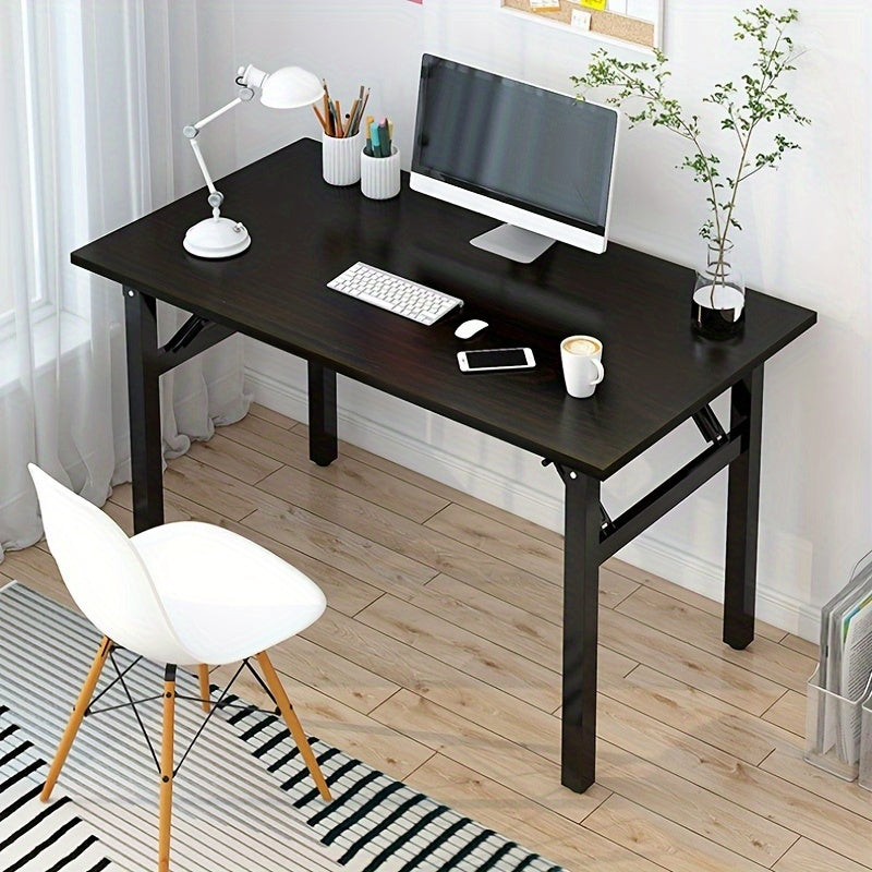 Mesita plegable portátil con 2 opciones de color, escritorio fácil de montar para entrenamiento, escritorio rectangular para sala o estudio en casa